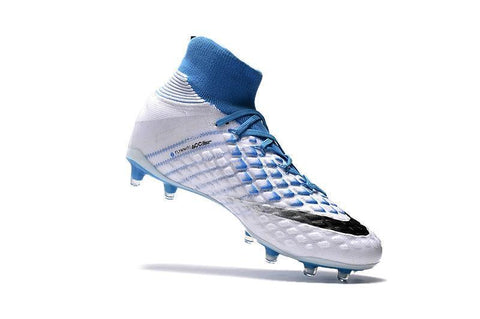 Image of Nike Hypervenom Phantom III DF FG Soccer Cleats White Blue Grey - KicksNatics