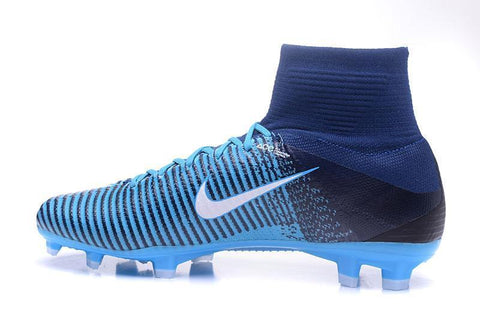 Image of Nike Mercurial Superfly V FG Soccer Cleats Blue Dark White - KicksNatics
