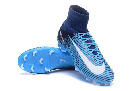 Image of Nike Mercurial Superfly V FG Soccer Cleats Blue Dark White - KicksNatics