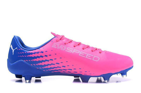 Image of PUMA evoSPEED 17 SL-S FG Soccer Cleats Pink Blue White - KicksNatics