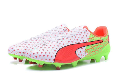 Image of PUMA evoSPEED 17 SL-S FG Soccer Cleats White Orange Green