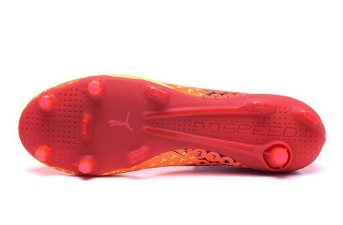 Image of PUMA evoSPEED 17 SL-S FG Soccer Cleats Orange Yellow Red Black - KicksNatics