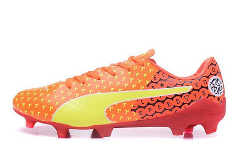 Image of PUMA evoSPEED 17 SL-S FG Soccer Cleats Orange Yellow Red Black - KicksNatics