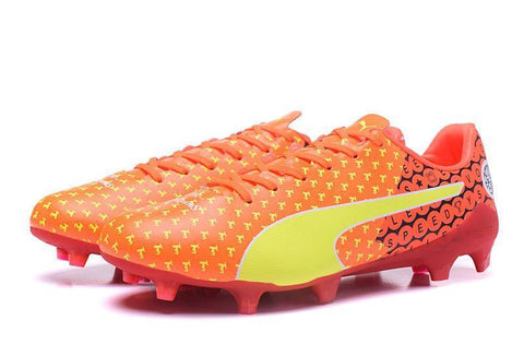 Image of PUMA evoSPEED 17 SL-S FG Soccer Cleats Orange Yellow Red Black - KicksNatics