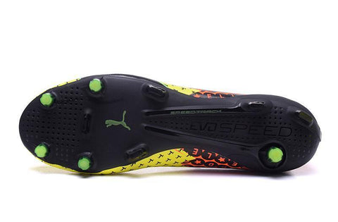 Image of PUMA evoSPEED 17 SL-S FG Soccer Cleats Yellow Black Orange