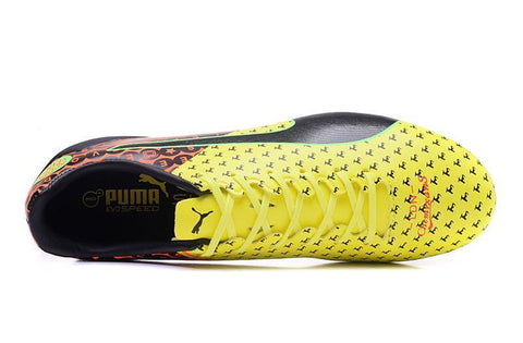 Image of PUMA evoSPEED 17 SL-S FG Soccer Cleats Yellow Black Orange