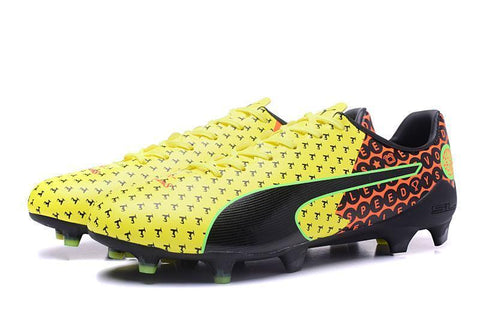 Image of PUMA evoSPEED 17 SL-S FG Soccer Cleats Yellow Black Orange