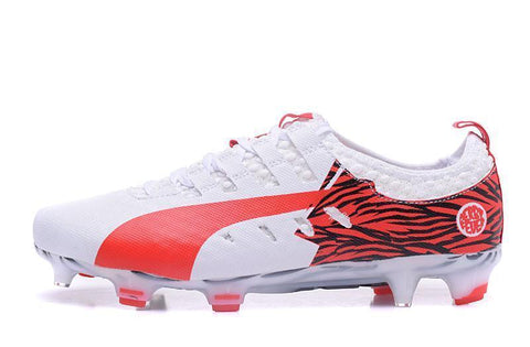 Image of PUMA evoPOWER Vigor 1 FG Soccer Cleats White Red Black - KicksNatics