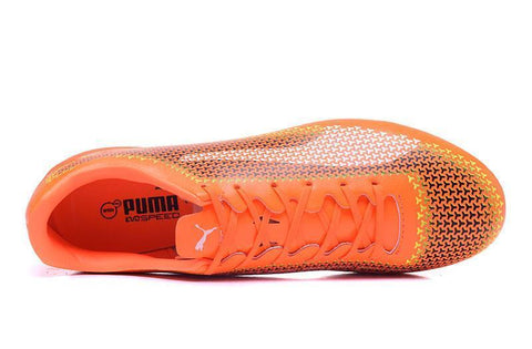 Image of PUMA evoSPEED 17 FG Soccer Cleats Orange Black White - KicksNatics