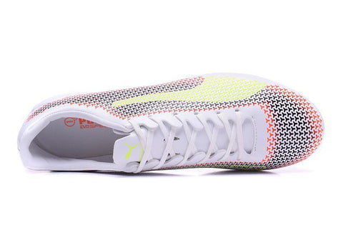 Image of PUMA evoSPEED 17 FG Soccer Cleats White Orange Black Yellow - KicksNatics