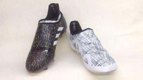 Image of Adidas Glitch Skin 17 FG Soccer Shoes Core Black Solar Red White - KicksNatics