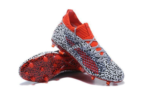 Image of PUMA Future 18.1 Netfit FG Soccer Cleats Black White Red