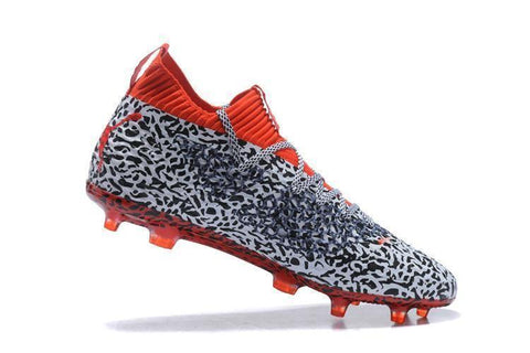 Image of PUMA Future 18.1 Netfit FG Soccer Cleats Black White Red