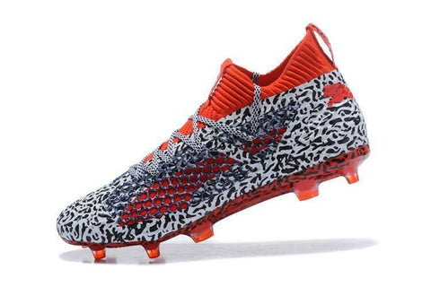 Image of PUMA Future 18.1 Netfit FG Soccer Cleats Black White Red