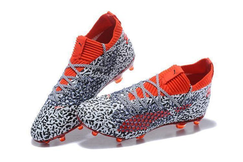 Image of PUMA Future 18.1 Netfit FG Soccer Cleats Black White Red