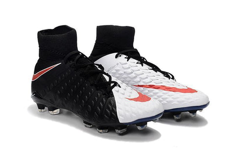 Image of Nike Hypervenom Phantom III DF FG Soccer Cleats Black White Red - KicksNatics