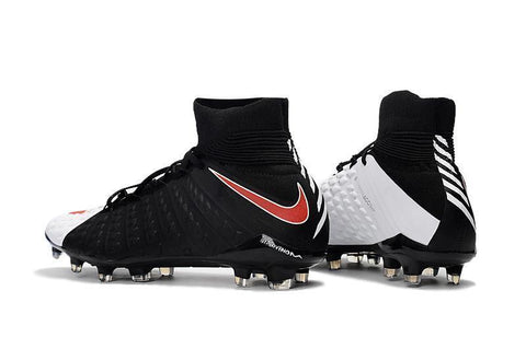 Image of Nike Hypervenom Phantom III DF FG Soccer Cleats Black White Red - KicksNatics