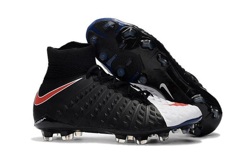 Image of Nike Hypervenom Phantom III DF FG Soccer Cleats Black White Red - KicksNatics