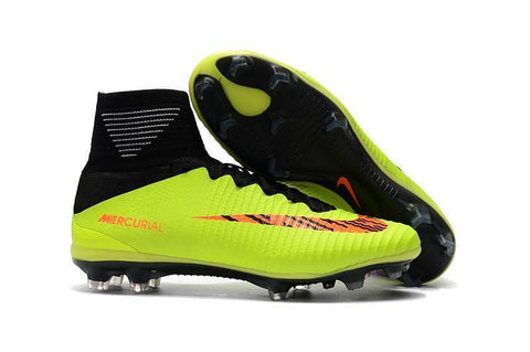 Image of Nike Mercurial Superfly V FG Soccer Cleats Fluorescent Green Black - KicksNatics