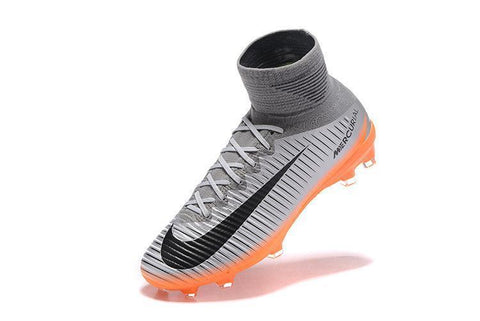 Image of Nike Mercurial Superfly V FG Soccer Cleats Silver Orange Black - KicksNatics