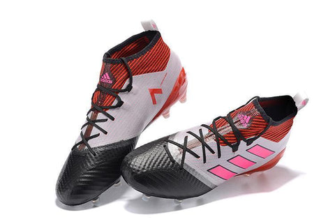 Image of Adidas ACE 17.1 Primeknit Soccer Cleats Red White Pink Black - KicksNatics