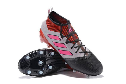 Image of Adidas ACE 17.1 Primeknit Soccer Cleats Red White Pink Black - KicksNatics