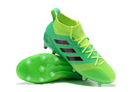 Image of Adidas ACE 17.1 Primeknit FG Soccer Cleats Solar Core Green Black - KicksNatics