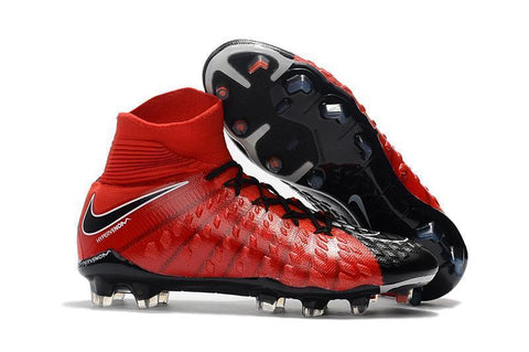 Image of Nike Hypervenom Phantom III DF FG Soccer Cleats Fire Red Black - KicksNatics
