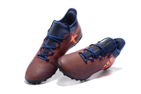 Image of Adidas X Tango 17.3 Turf Soccer Cleats Purple Crimson Deep Blue - KicksNatics