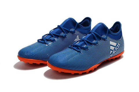 Image of Adidas X Tango 17.3 Turf Soccer Cleats Deep Royal Blue Silver Orange - KicksNatics