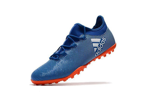 Image of Adidas X Tango 17.3 Turf Soccer Cleats Deep Royal Blue Silver Orange - KicksNatics