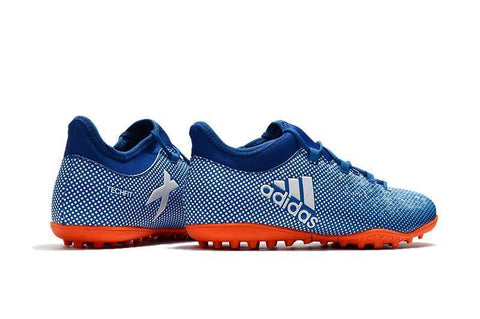Image of Adidas X Tango 17.3 Turf Soccer Cleats Deep Royal Blue Silver Orange - KicksNatics