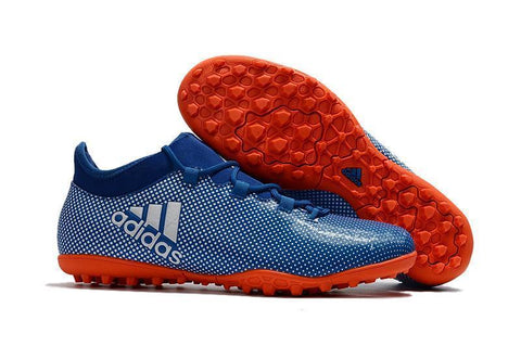 Image of Adidas X Tango 17.3 Turf Soccer Cleats Deep Royal Blue Silver Orange - KicksNatics
