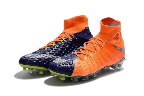Image of Nike Hypervenom Phantom III DF FG Soccer Cleats Orange Blue Chrome - KicksNatics