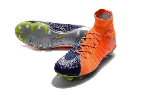 Image of Nike Hypervenom Phantom III DF FG Soccer Cleats Orange Blue Chrome - KicksNatics