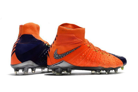 Image of Nike Hypervenom Phantom III DF FG Soccer Cleats Orange Blue Chrome - KicksNatics