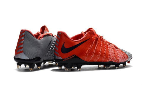 Image of Nike Hypervenom Phantom III FG Soccer Cleats Grey Red Black - KicksNatics