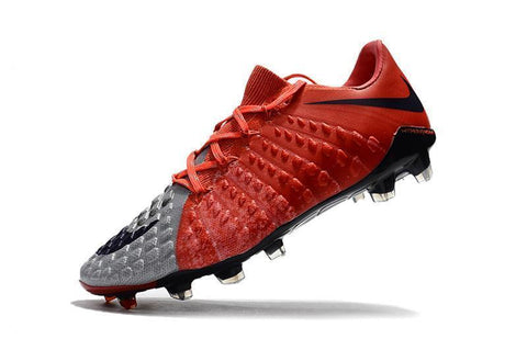 Image of Nike Hypervenom Phantom III FG Soccer Cleats Grey Red Black - KicksNatics