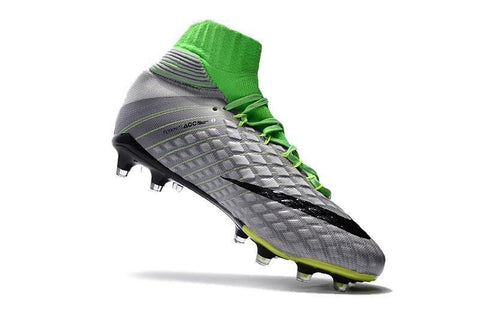Image of Nike Hypervenom Phantom III DF FG Soccer Cleats Grass Green Grey - KicksNatics