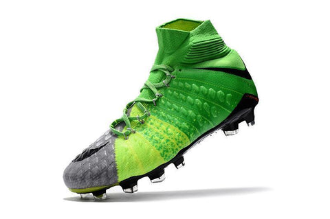 Image of Nike Hypervenom Phantom III DF FG Soccer Cleats Grass Green Grey - KicksNatics