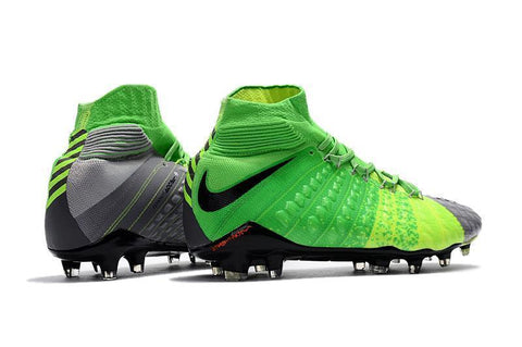 Image of Nike Hypervenom Phantom III DF FG Soccer Cleats Grass Green Grey - KicksNatics