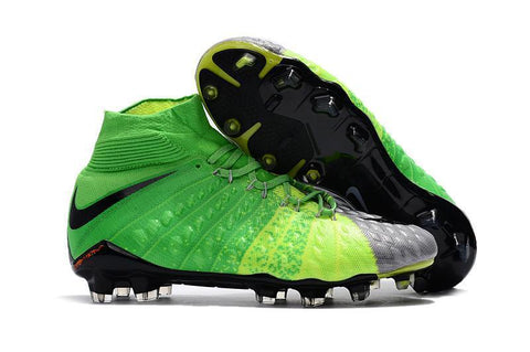 Image of Nike Hypervenom Phantom III DF FG Soccer Cleats Grass Green Grey - KicksNatics