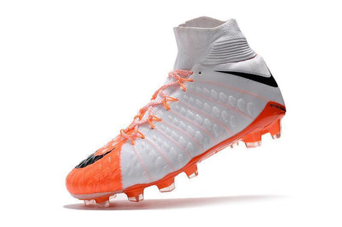 Image of Nike Hypervenom Phantom III DF FG Soccer Cleats White Orange Black - KicksNatics