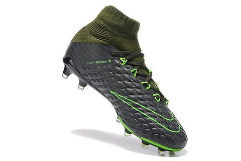 Image of Nike Hypervenom Phantom III DF FG Soccer Cleats Grey Green Black - KicksNatics