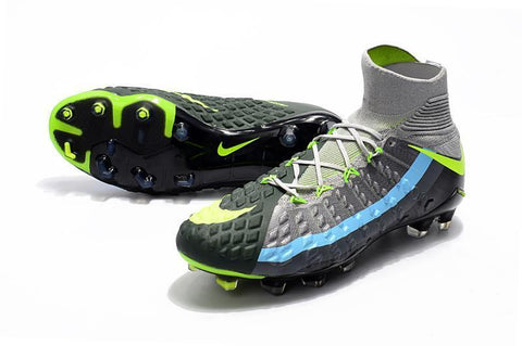 Image of Nike Hypervenom Phantom III DF FG Soccer Cleats Black Volt Dark Grey - KicksNatics