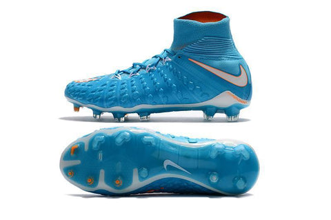 Image of Nike Hypervenom Phantom III DF FG Soccer Cleats Total Blue White - KicksNatics