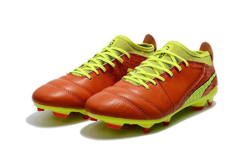 Image of PUMA ONE 17.1 FG Soccer Cleats Orange Volt Black Brown