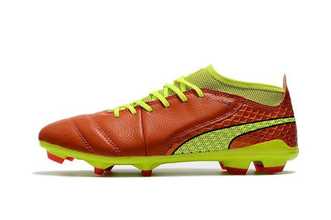 Image of PUMA ONE 17.1 FG Soccer Cleats Orange Volt Black Brown