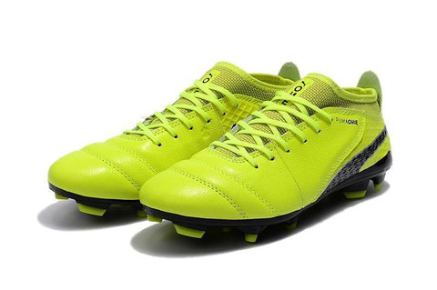 Image of PUMA ONE 17.1 FG Soccer Cleats Electric Green Black