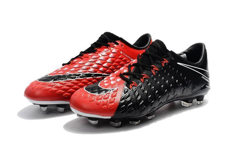 Image of Nike Hypervenom Phantom III FG Soccer Cleats Black Red - KicksNatics